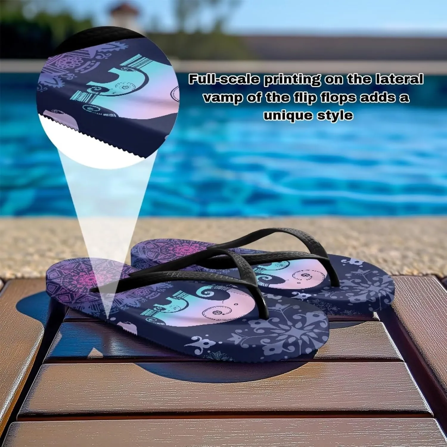 Howilath Animal Pattern Women Sandals Non-Slip Flip Flops for Women Beach Thong Sandals Bathroom Shower Shoes with EVA Sole