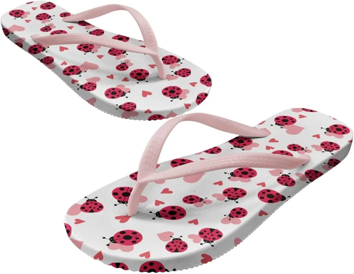 Howilath Fruit Pattern Non-Slip Flip Flops for Women Beach Flat Thong Sandals Rubber Single Band Slippers for Summer Pools