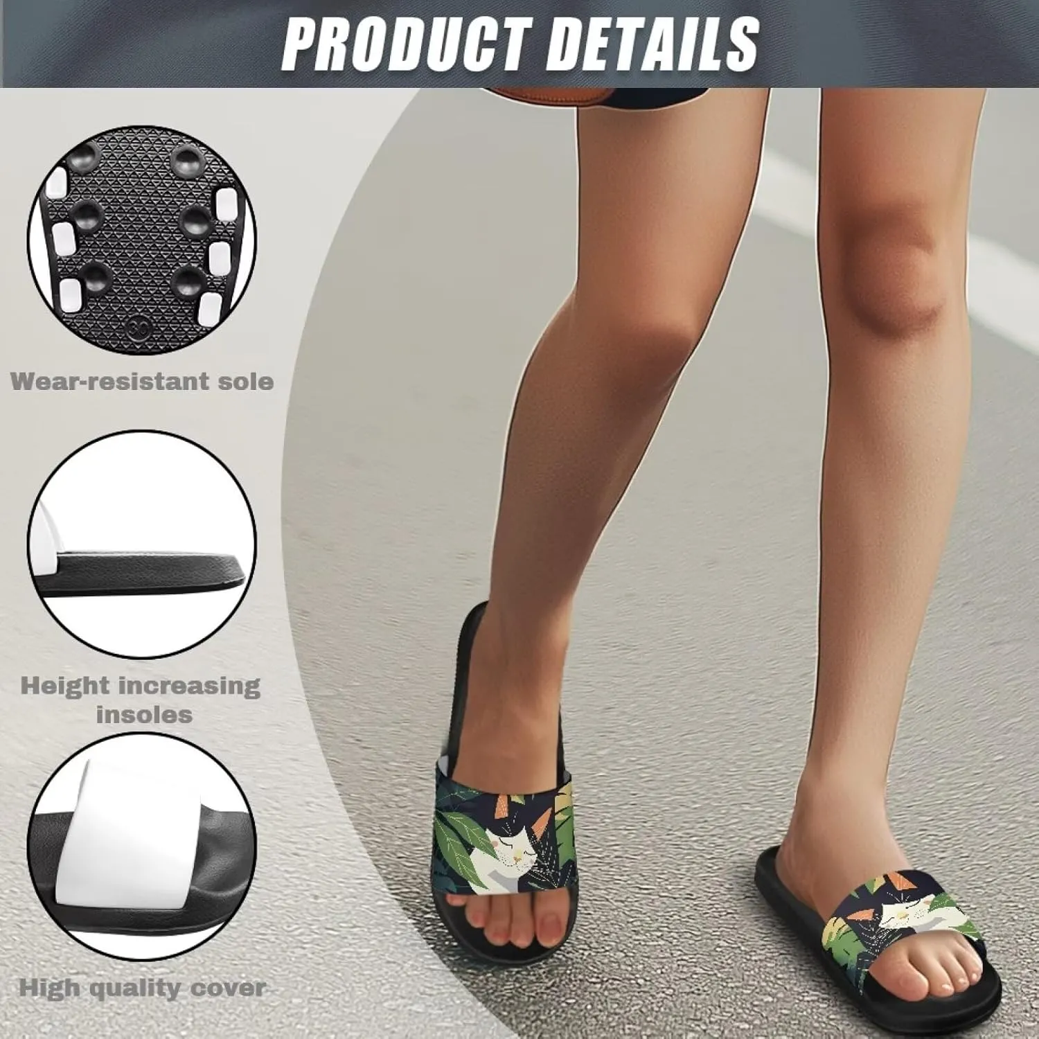 Increase Platform Flip Flops - Anti-Slip Outdoor Sandals for Beach, Pool, and Travel