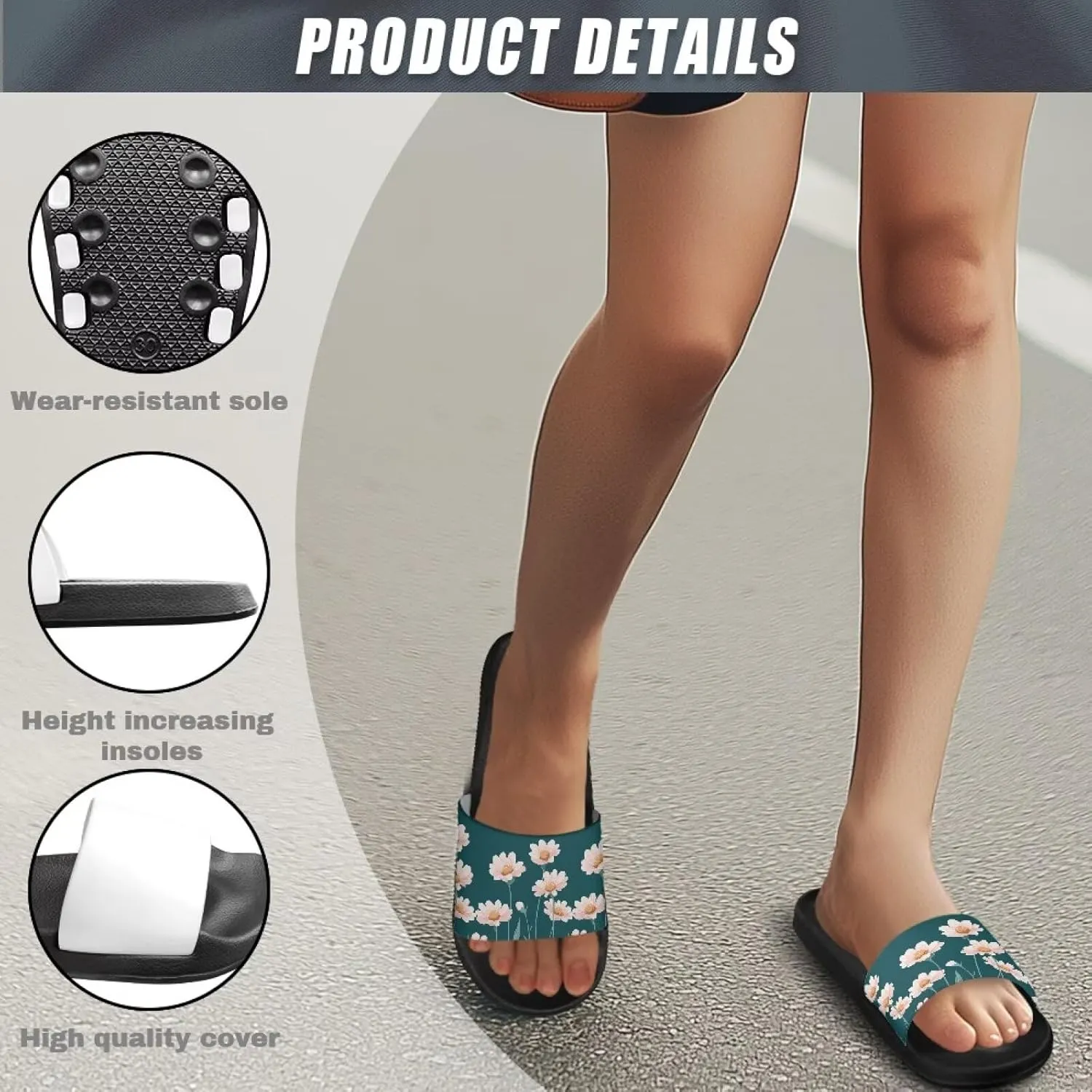 Increase Platform Flip Flops - Anti-Slip Outdoor Sandals for Beach, Pool, and Travel