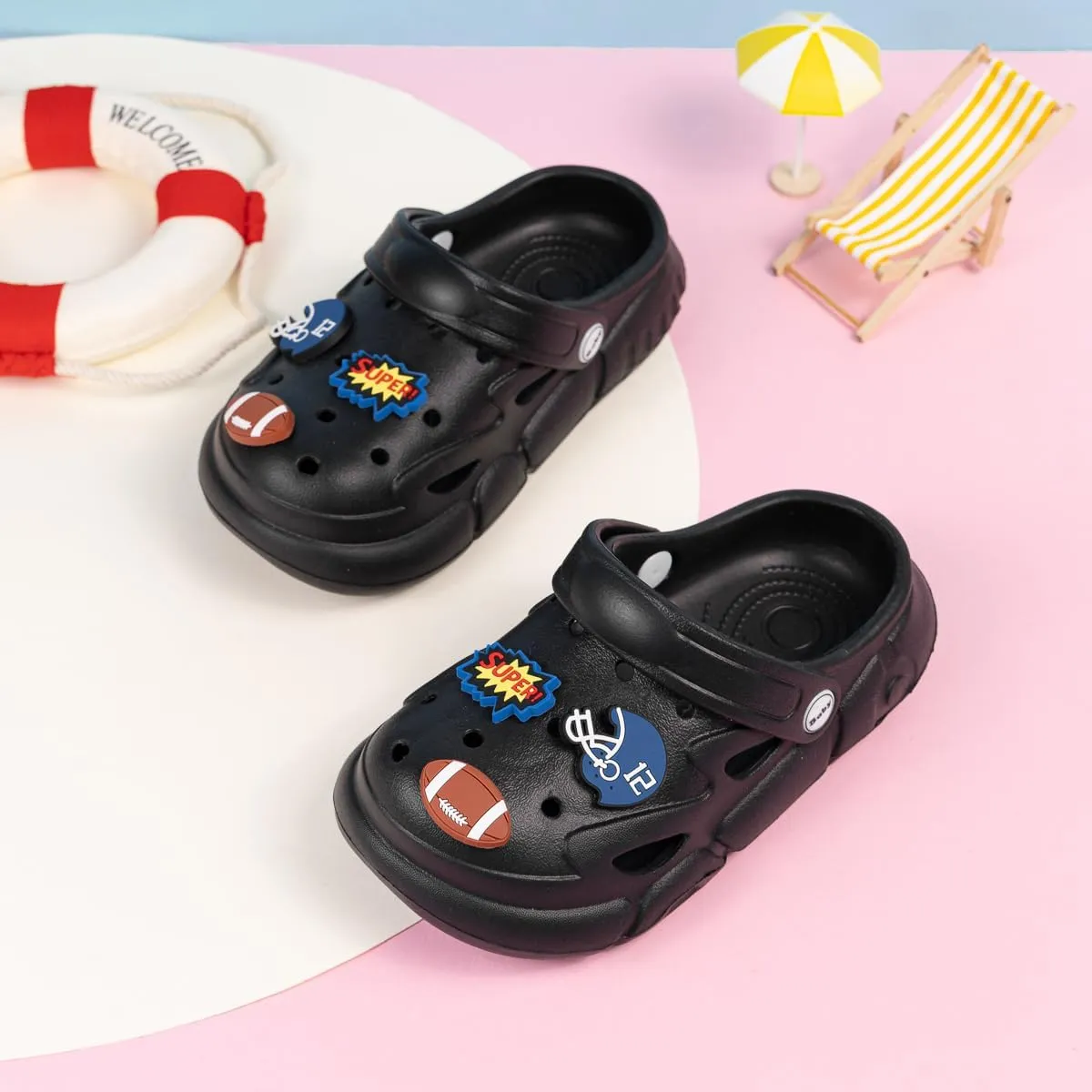 ISINSER Boys Girls Clogs Shoes Toddler Garden Glogs Sandles Cute Summer Water Shoes Slip On Clogs Indoor Outdoor Children Beach Pool Shoes