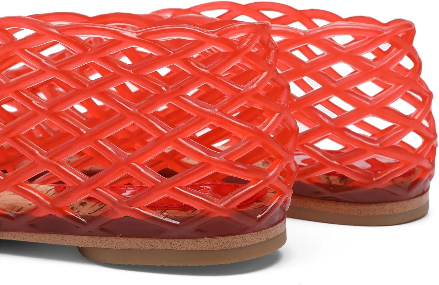 Jelly Mesh Ballet Flats - Comfortable Clear Jelly Shoes, Adult Women's Closed Toe Flats Sandals