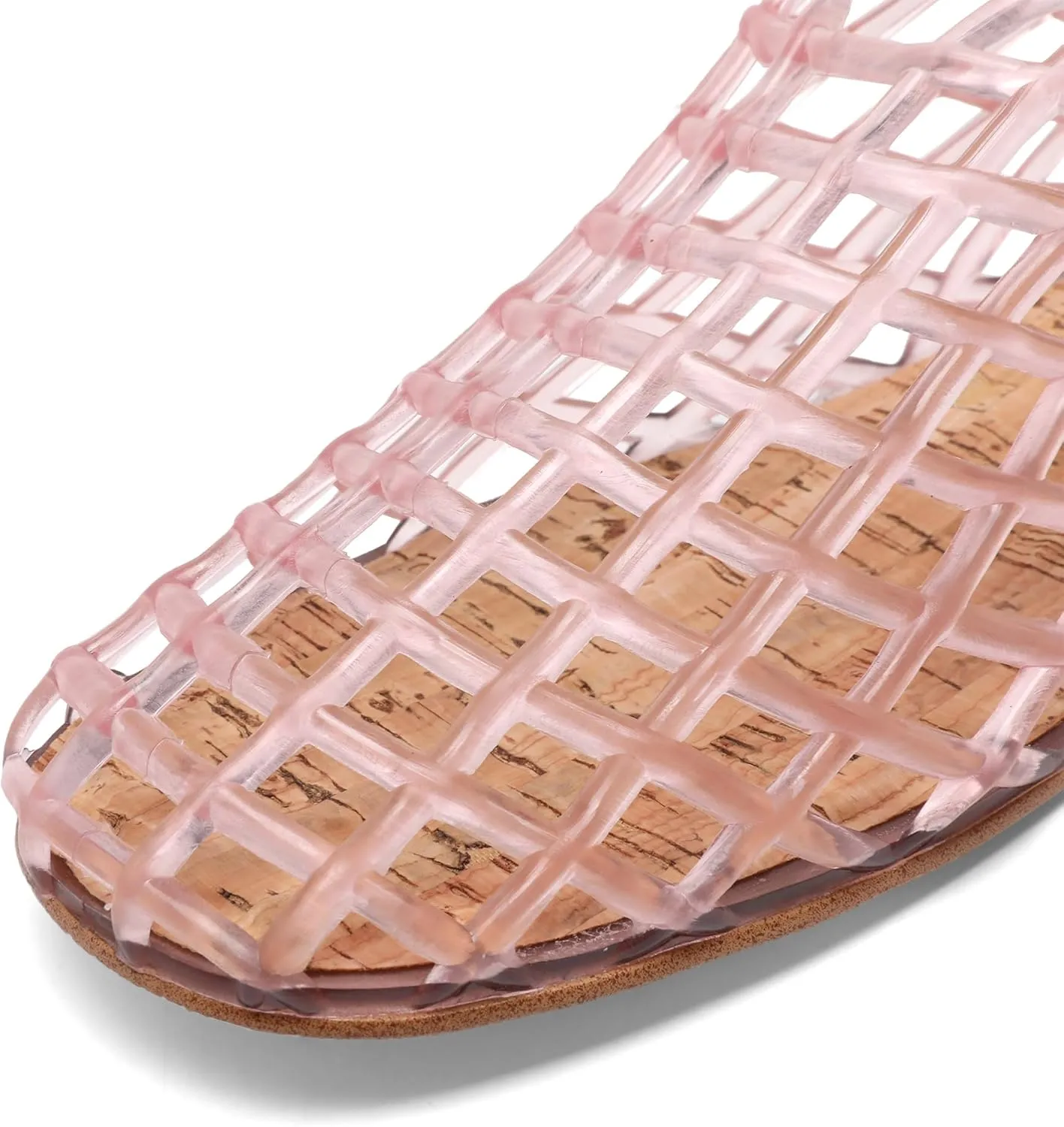 Jelly Mesh Ballet Flats - Comfortable Clear Jelly Shoes, Adult Women's Closed Toe Flats Sandals
