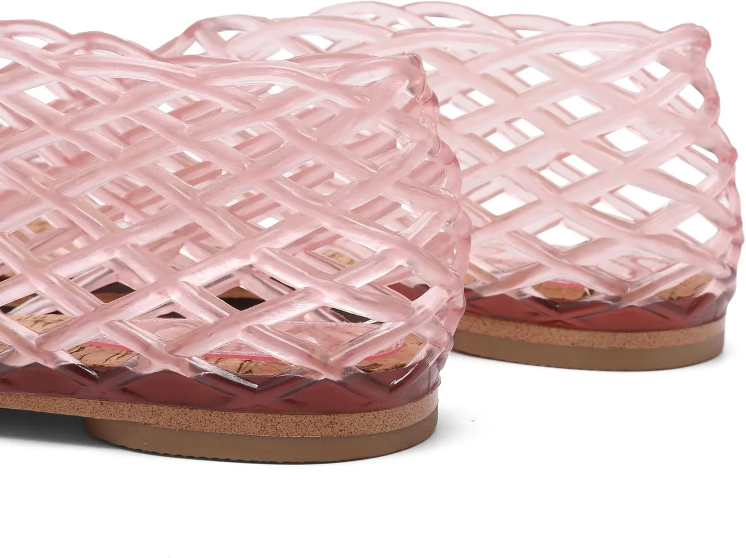 Jelly Mesh Ballet Flats - Comfortable Clear Jelly Shoes, Adult Women's Closed Toe Flats Sandals