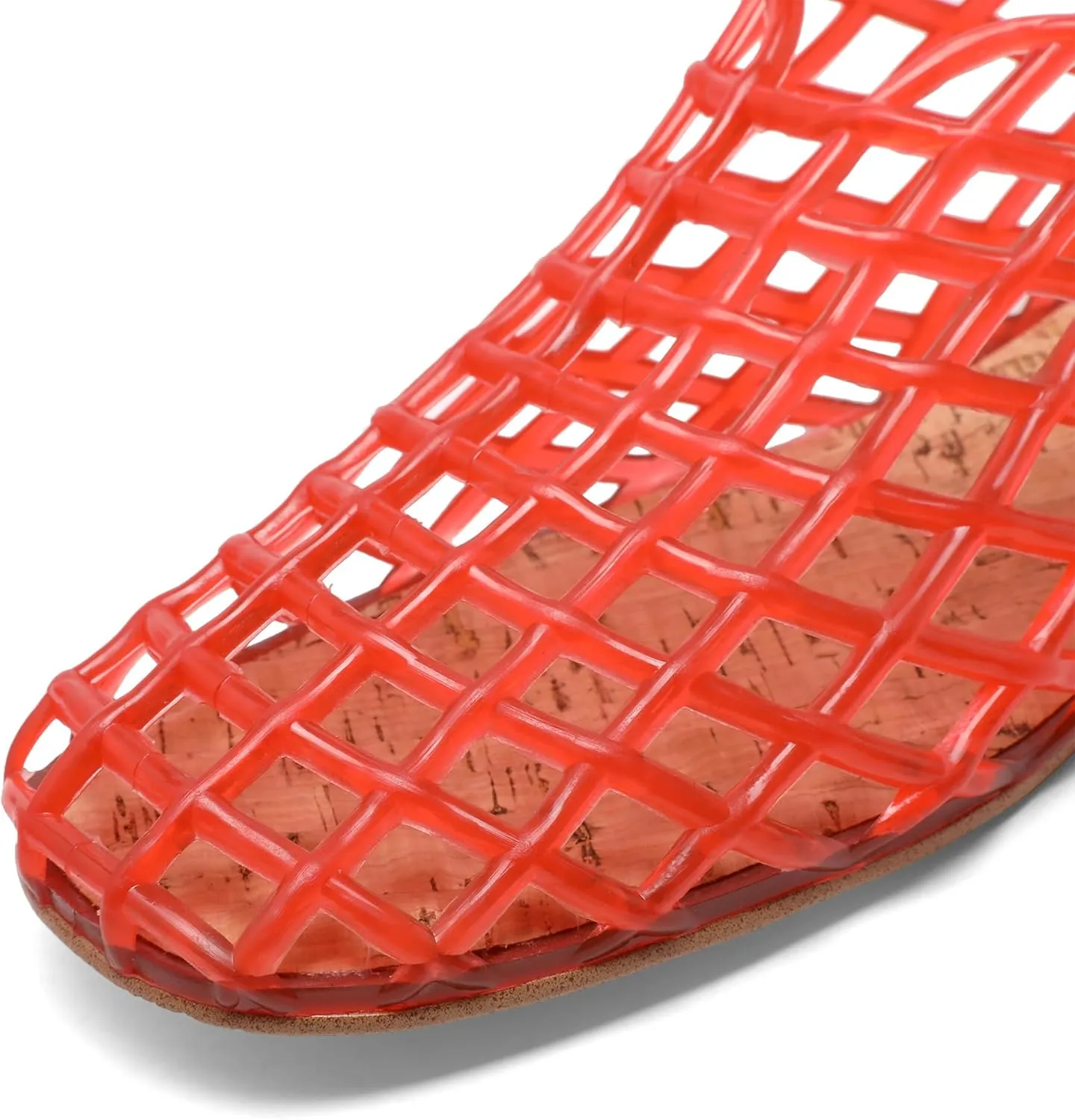 Jelly Mesh Ballet Flats - Comfortable Clear Jelly Shoes, Adult Women's Closed Toe Flats Sandals