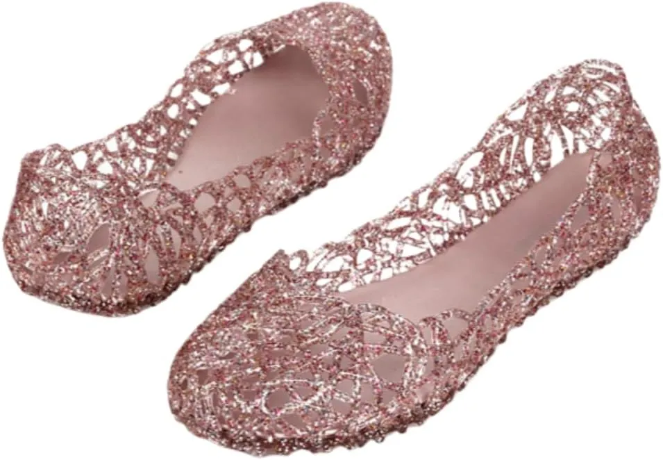 Jelly Mesh Ballet Flats for Women Clear Jelly Sandals Slip On Breathable Lightweight Running - Trendy No Slip Cute Causal Comfortable Walking Summer Beach Travel Cruise Vacation Standing All Day