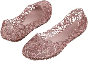 Jelly Mesh Ballet Flats for Women Clear Jelly Sandals Slip On Breathable Lightweight Running - Trendy No Slip Cute Causal Comfortable Walking Summer Beach Travel Cruise Vacation Standing All Day
