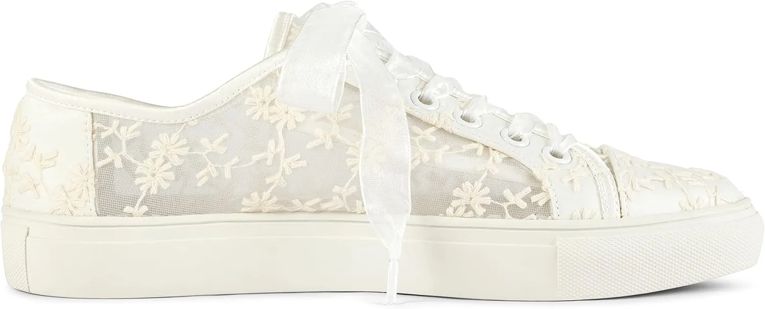 JIAJIA 8835 Wedding Shoes Bridal Sneakers Flats Bride Tennis Shoes Lace Sneakers - Personalized Customization Available