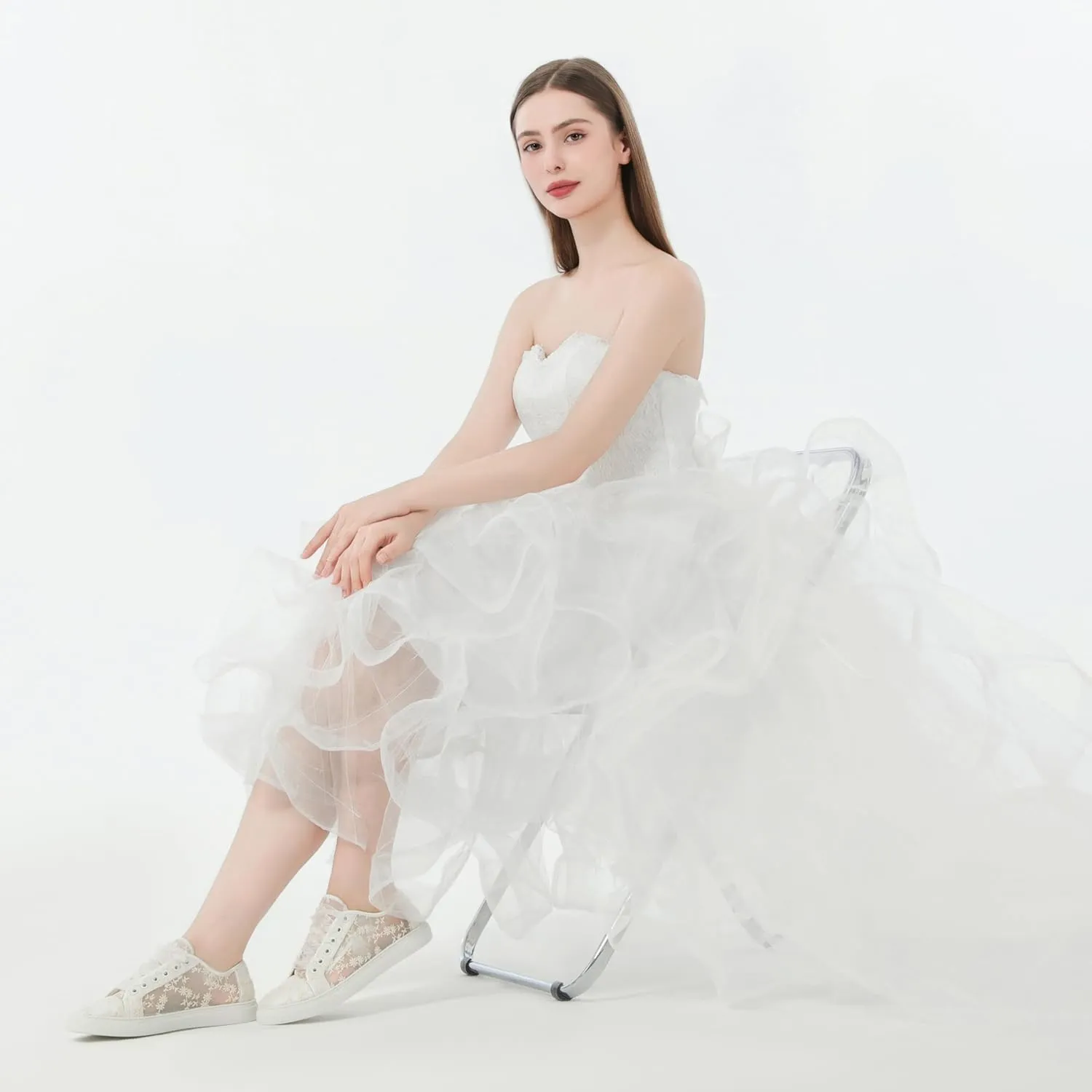 JIAJIA 8835 Wedding Shoes Bridal Sneakers Flats Bride Tennis Shoes Lace Sneakers - Personalized Customization Available
