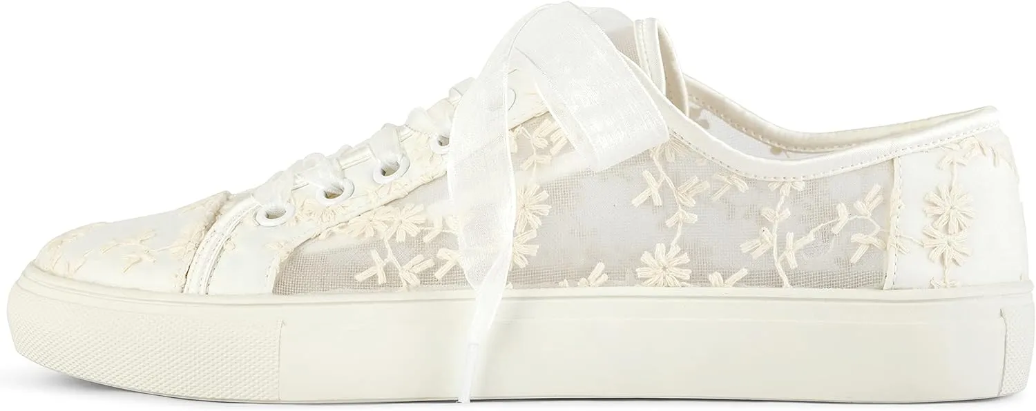 JIAJIA 8835 Wedding Shoes Bridal Sneakers Flats Bride Tennis Shoes Lace Sneakers - Personalized Customization Available
