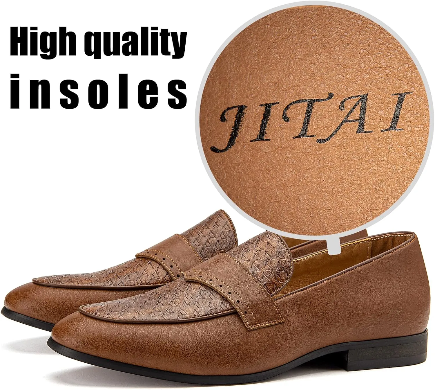 JITAI Mens Loafers Shoes Slip On Driving Shoes Casual Dress Loafer Business Fashion Shoes
