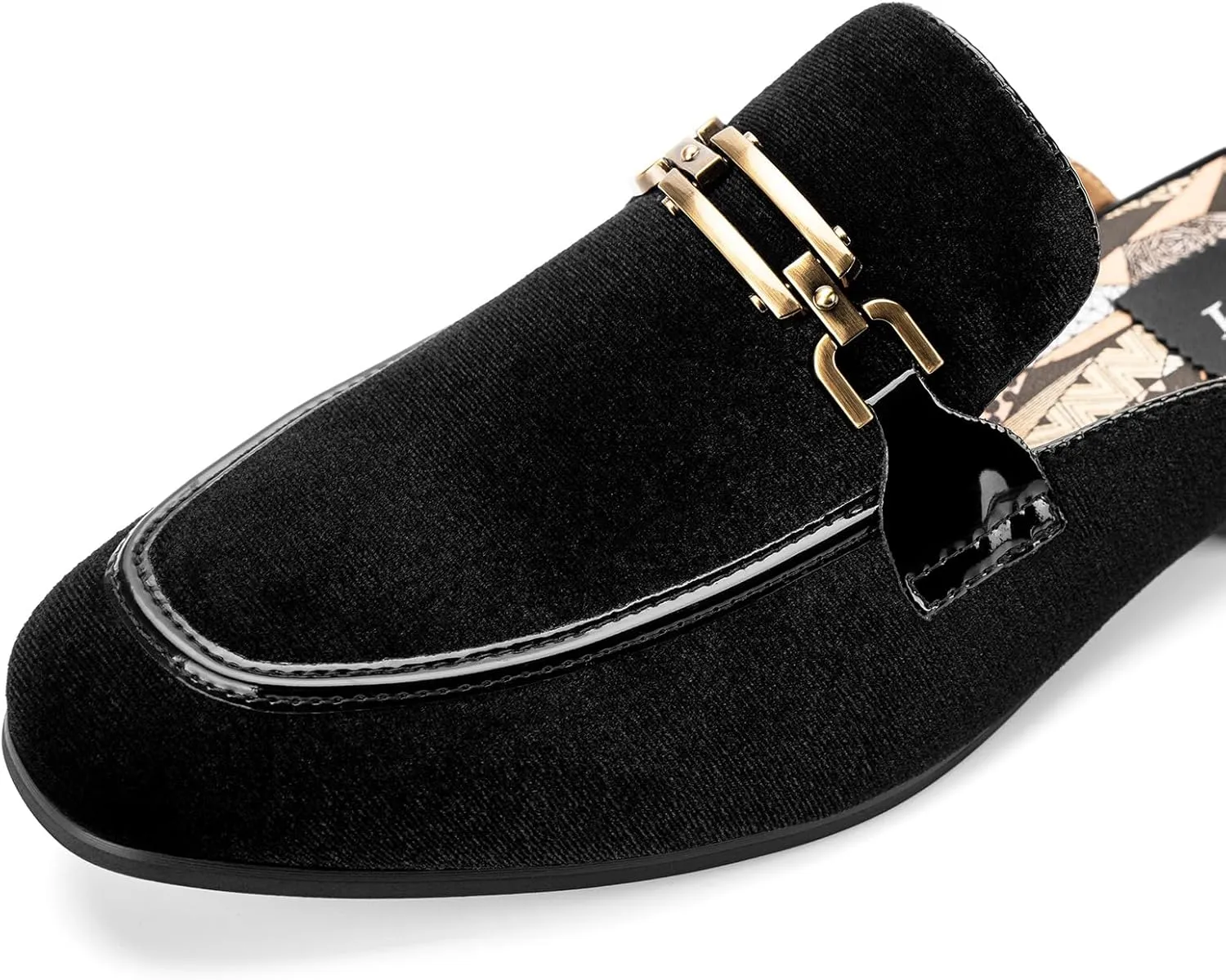 JITAI Mens Mules Velvet Slippers Slip-On Loafers for Men Casual Open Backless Sandals