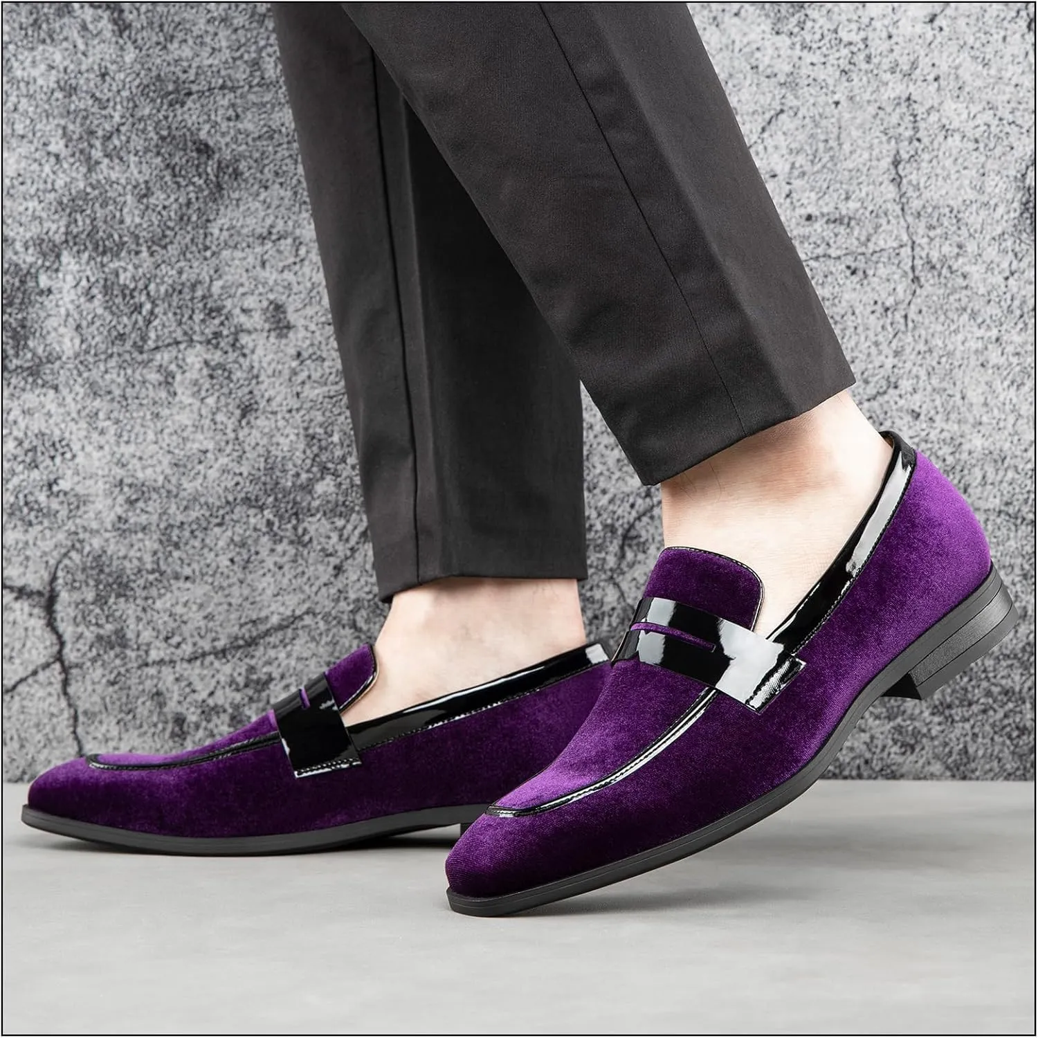 JITAI Mens Velvet Loafers Dress Shoes Loafers for Men Tuxedo Suit Shoes