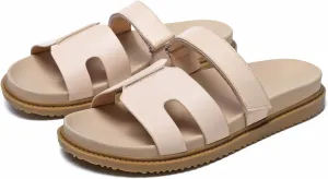 JSWEI Sandals Slides for Women,Women's Slippers Shoes Non-Slip Comfortable and Adjustable Velcro Summer Arch Support Woman Slides Sandals Outdoor Flat Slippers Beach Sandalias Para Mujer