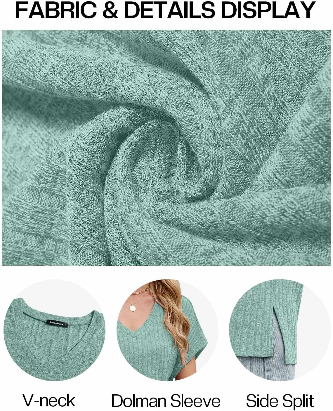JUSTFASHIONNOW Summer Tops for Women 2025 V Neck Short Sleeve Shirts Trendy Side Split Basic Tees Dressy Casual Outfits