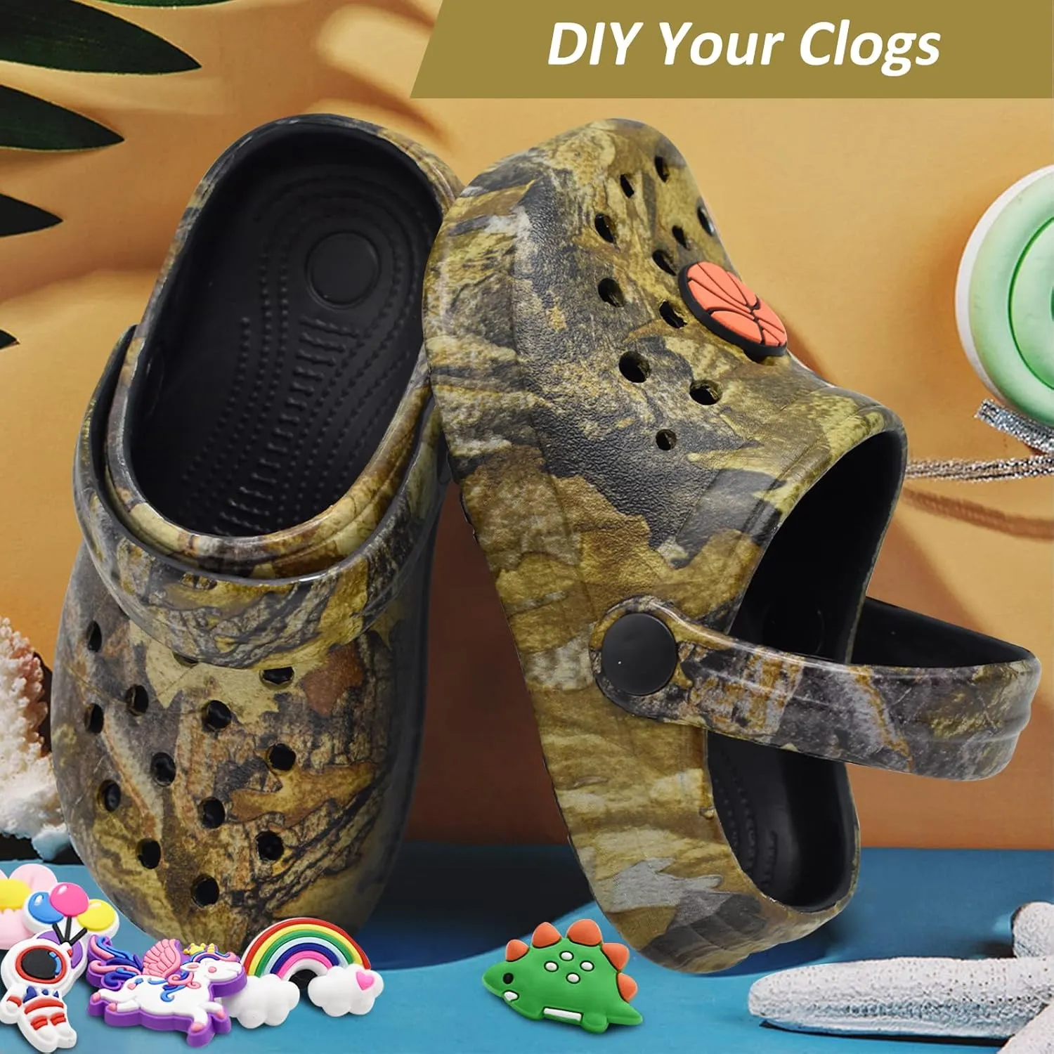 Kids Clogs Shoes Boys Girls Garden Slip On Shoes Toddler Clogs Children Slides Slippers Indoor Outdoor Beach Pool Shower Sandals