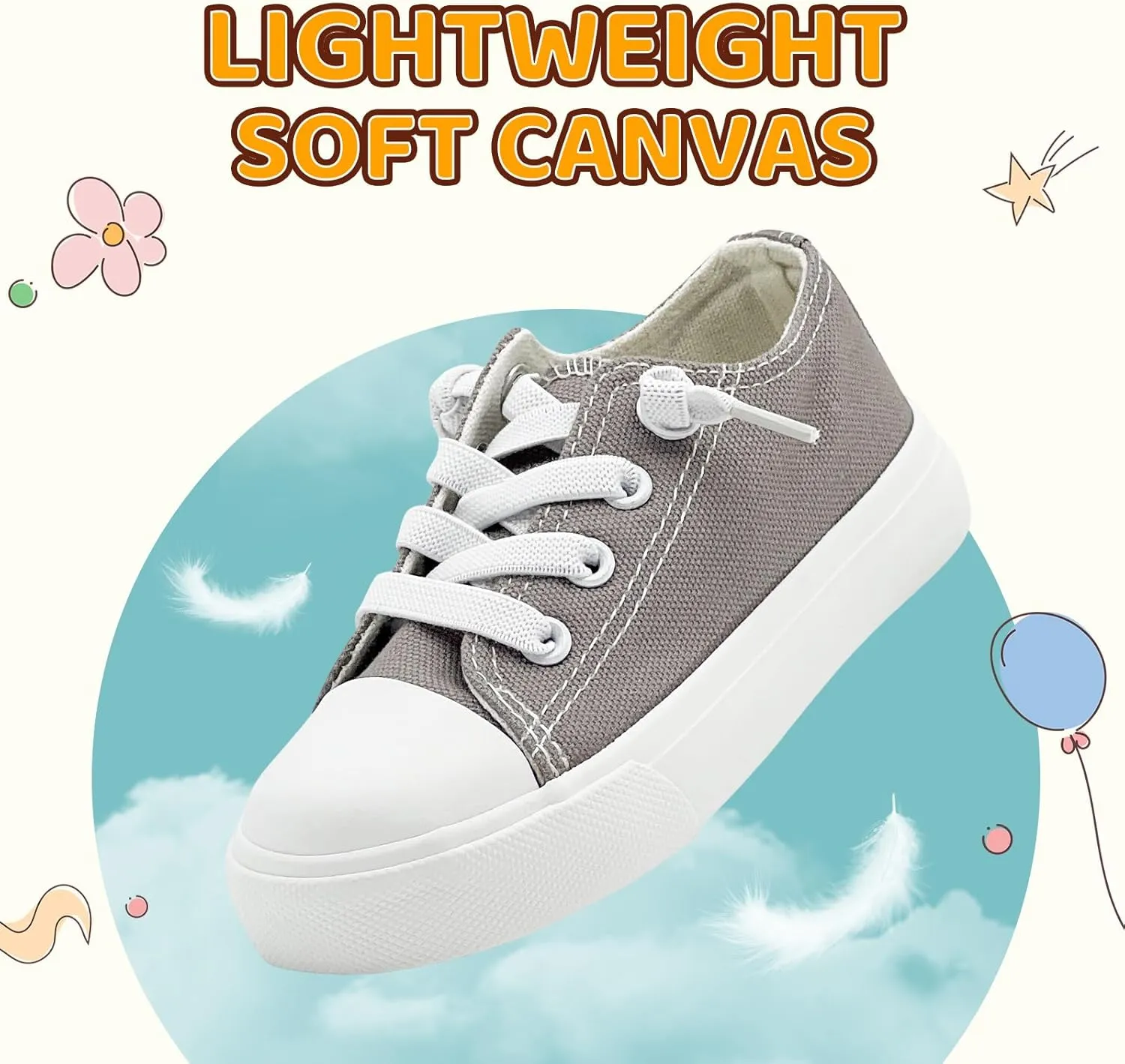 Kids Girls Boys Canvas Sneakers Slip on Walking Shoes Lightweight Tennis Running School Casual Classic Sneakers Little Big Kids
