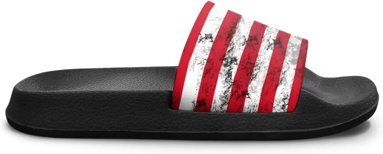 Kids Open Toe Slide Sandals for Boys Girls Comfortable Indoor & Outdoor Shower Slippers Patriotic Shoes for Kids