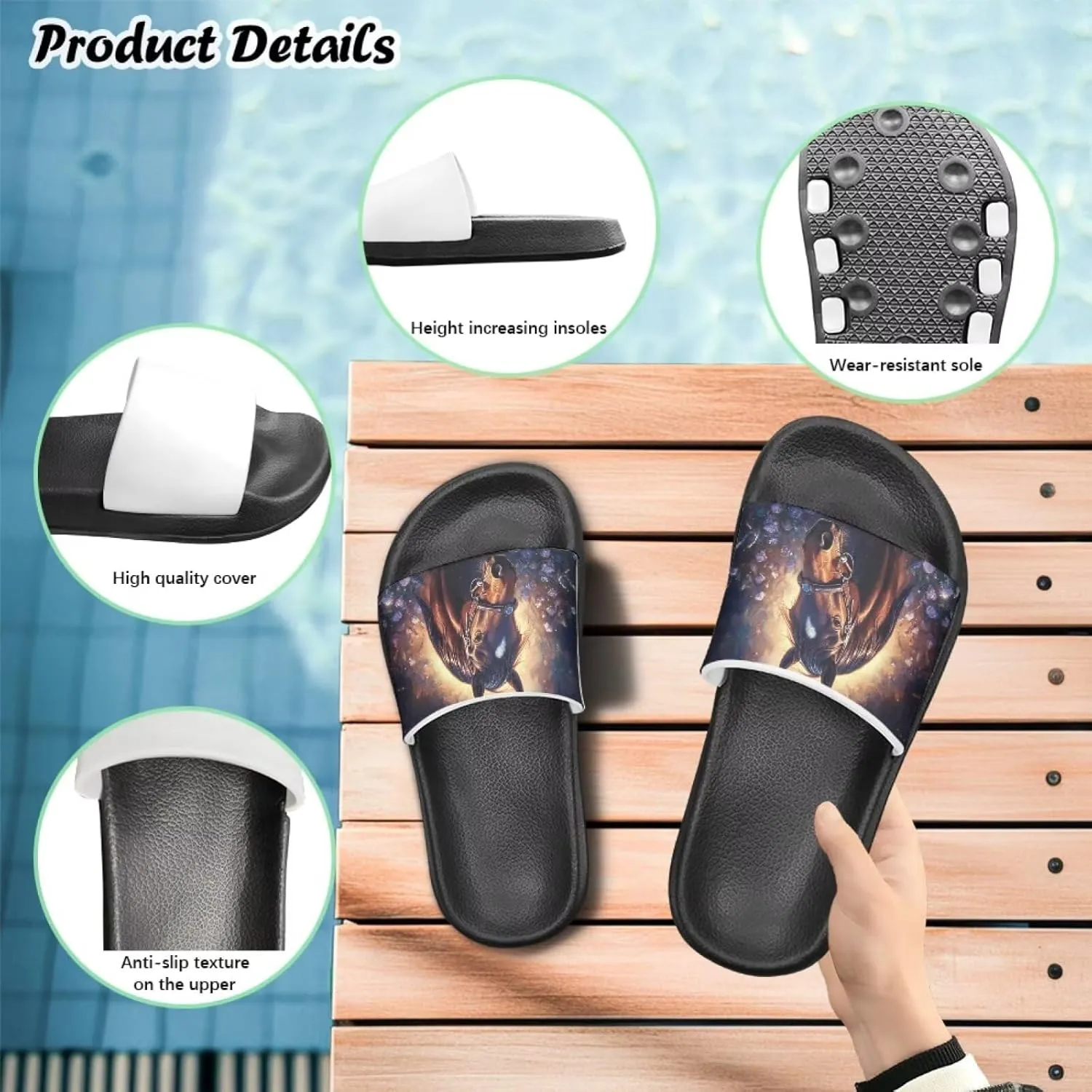 Kids Slides for Girls Shoes Summer Open Toe Slides Sandals Boys Beach Slide Kids Shower Shoes Non-Slip