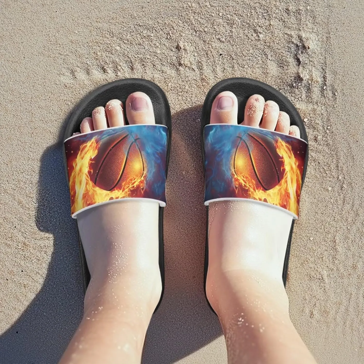 Kids Slides for Girls Shoes Summer Open Toe Slides Sandals Boys Beach Slide Kids Shower Shoes Non-Slip