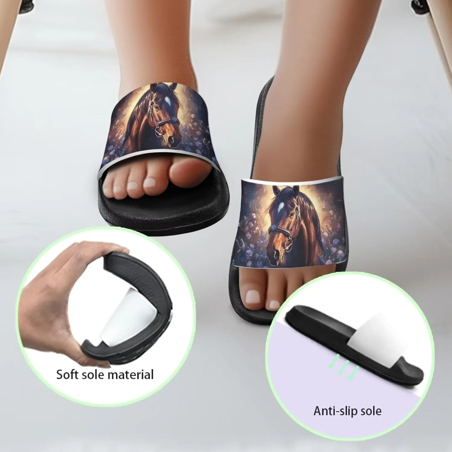 Kids Slides for Girls Shoes Summer Open Toe Slides Sandals Boys Beach Slide Kids Shower Shoes Non-Slip