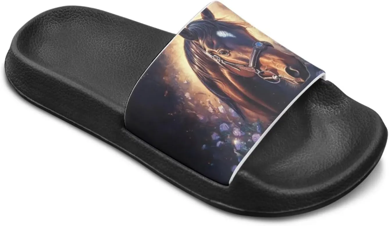 Kids Slides for Girls Shoes Summer Open Toe Slides Sandals Boys Beach Slide Kids Shower Shoes Non-Slip