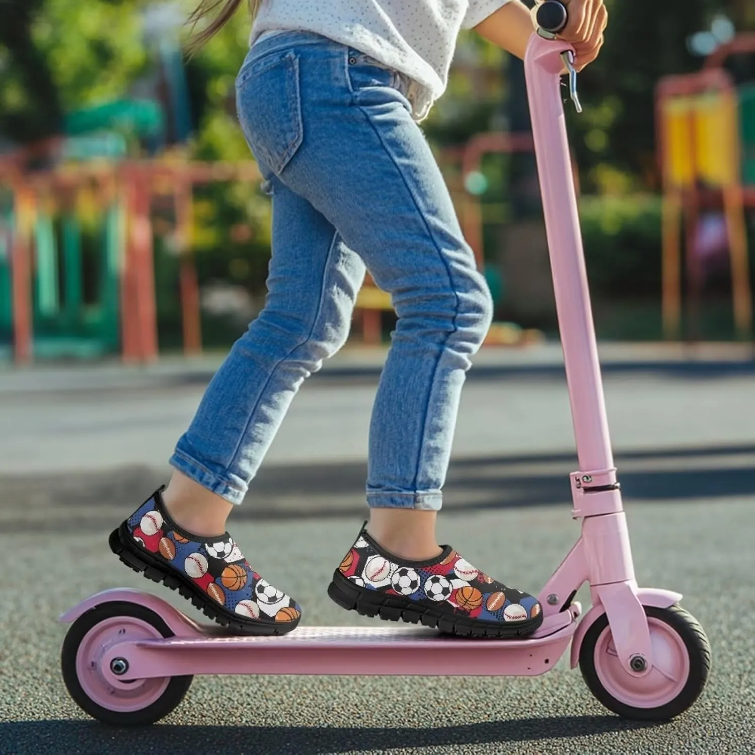 Kids Slip On Shoes Casual Shoes Sport Themed Tennis Shoes for Girls
