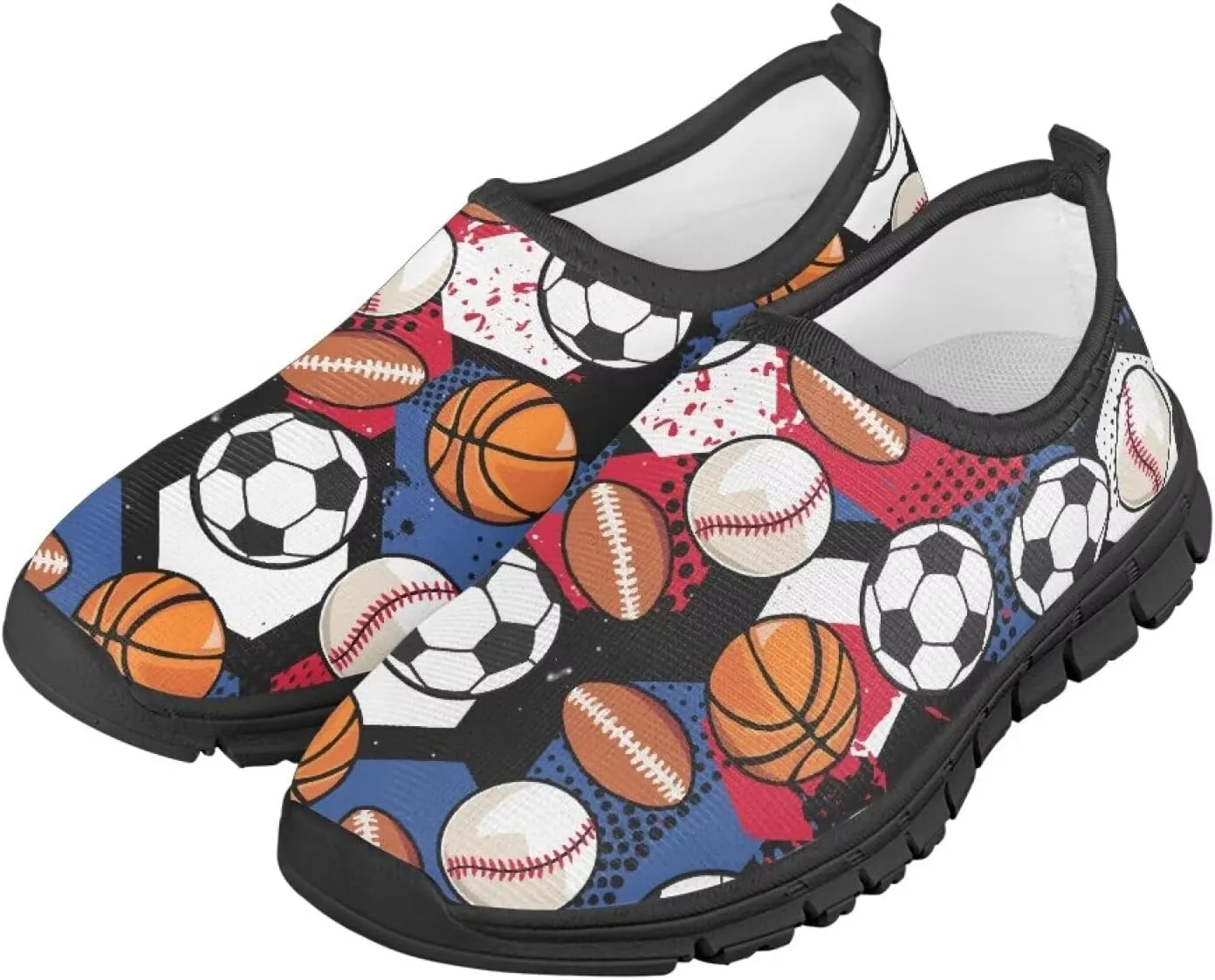 Kids Slip On Shoes Casual Shoes Sport Themed Tennis Shoes for Girls
