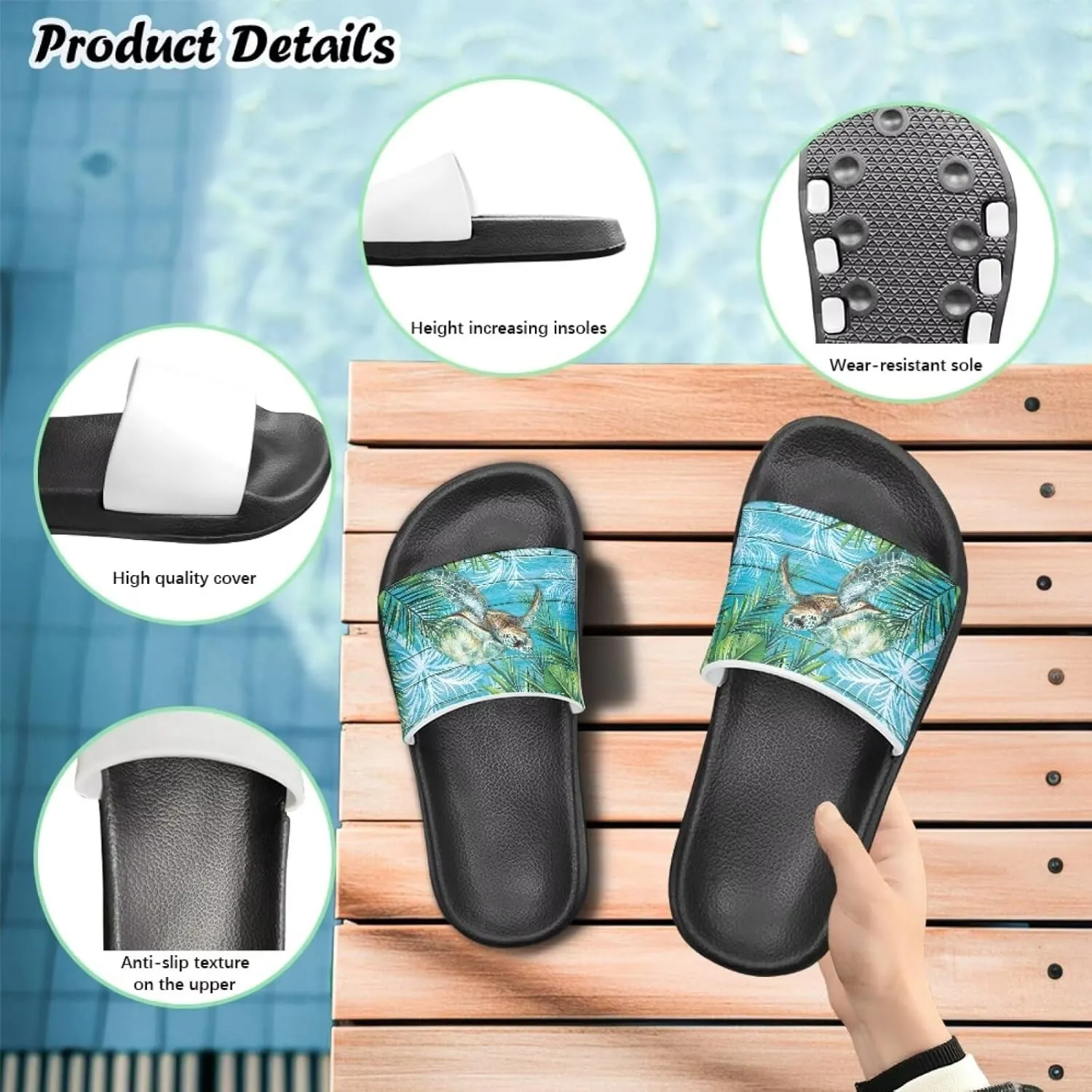 Kids Slippers for Girls House Slippers Shower Shoes for Summer Lightweight Beach Shoes Kids Casual Slides