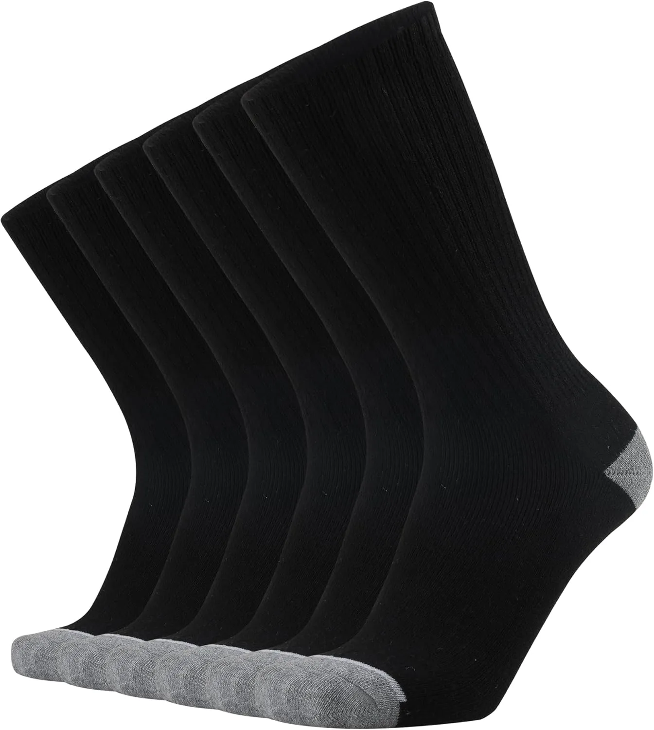 KMM Men's Cotton Full Thick Cushion Crew Socks Moisture Control Heavy Duty Work Boot Warm Thermal Anti Wicking Sweat Blisters