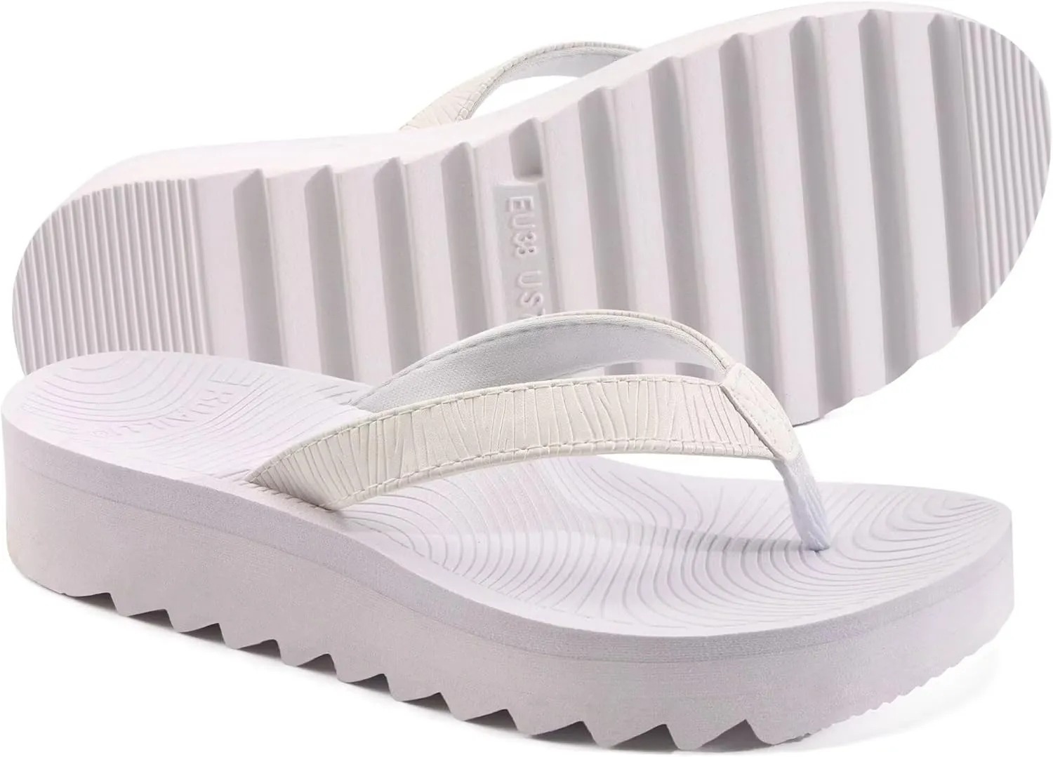 KuaiLu Women’s Flip Flops Ladies Yoga Mat Platform Thong Sandals Dressy Womans Lightweight Summer Slip On Beach Flip Flop Sandles, Soft Cushion Footbed, Arch Support