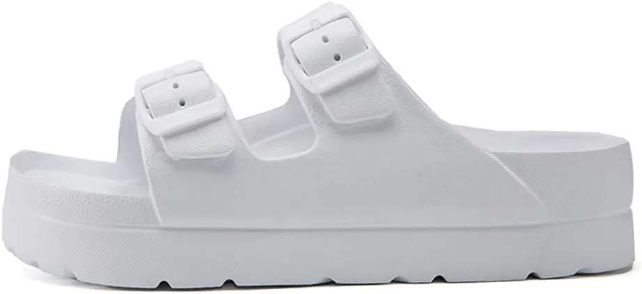 L LOUBIT Women's Platform Sandals with Arch Support Pillow Soft Adjustable Buckle Slides Lightweight Non-Slip Summer Beach Shoes