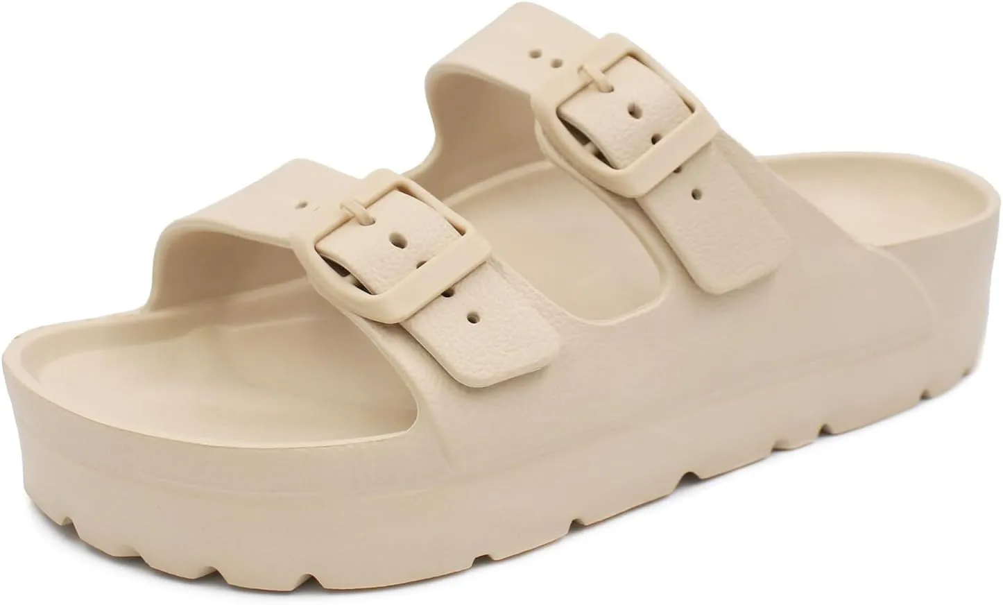 L LOUBIT Women's Platform Sandals with Arch Support Pillow Soft Adjustable Buckle Slides Lightweight Non-Slip Summer Beach Shoes