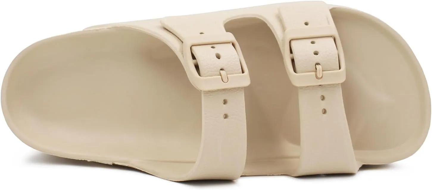 L LOUBIT Women's Platform Sandals with Arch Support Pillow Soft Adjustable Buckle Slides Lightweight Non-Slip Summer Beach Shoes