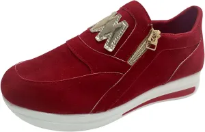 Ladies Fashion Solid Color Flock Side Zipper Platform Comfortable Casual Sports Shoes Womens Club C Sneaker