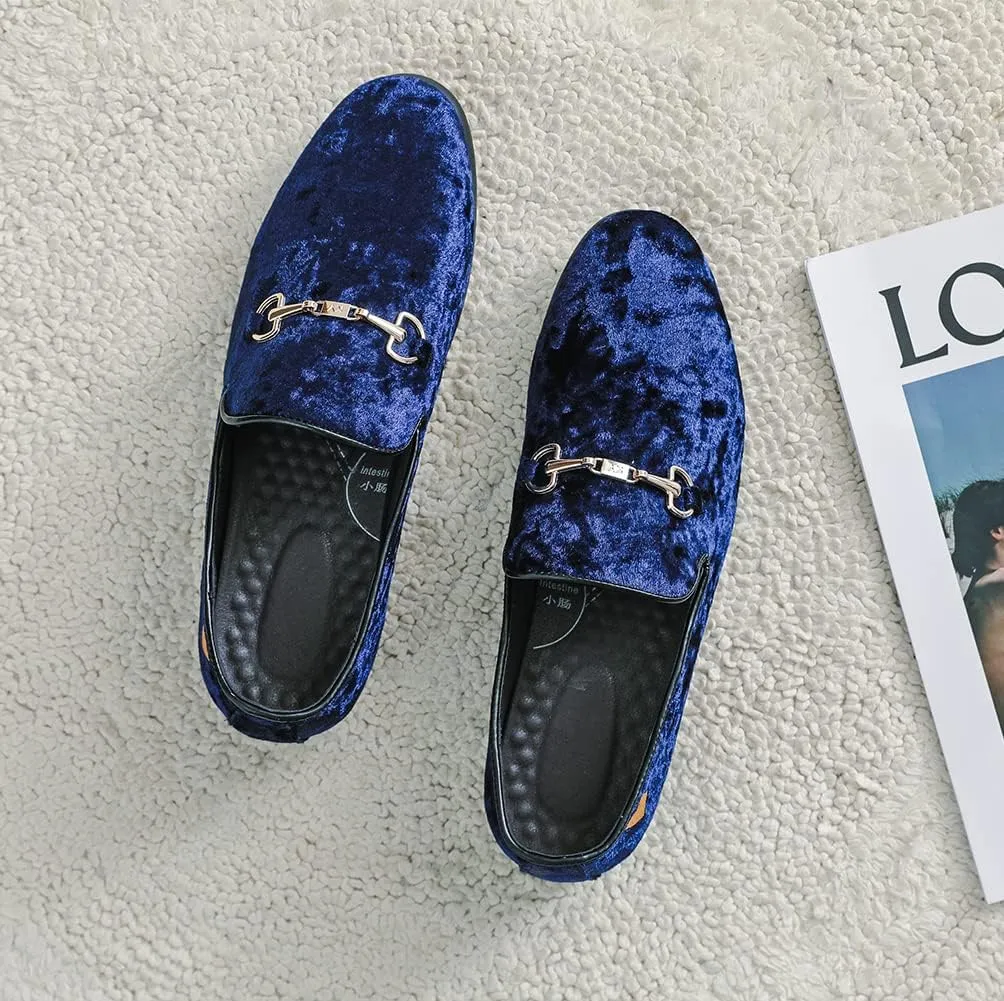 LCQL Men's Luxury Velvet Penny Loafer Shoes Noble Slip-on Suede Loafers Smoking Slippers Plus Size 7-13