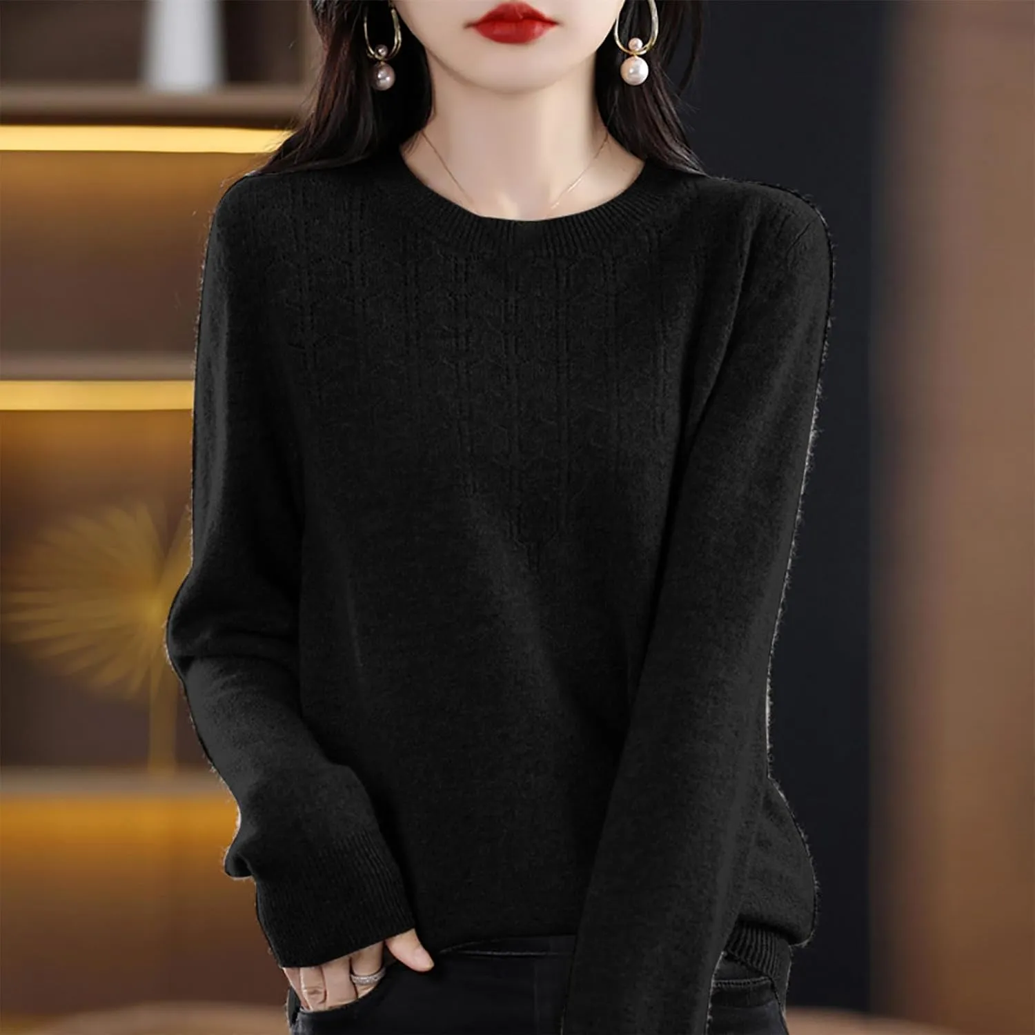 Lightweight Sweaters for Women Fall Fashion 2024 Long Sleeve Crewneck Tunic Sweater Tops Loose Soft Knit Pullovers
