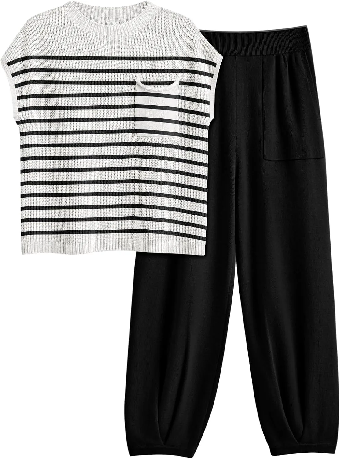 LILLUSORY 2 Piece Knit Sets For Women Trendy Sweatsuit Sets