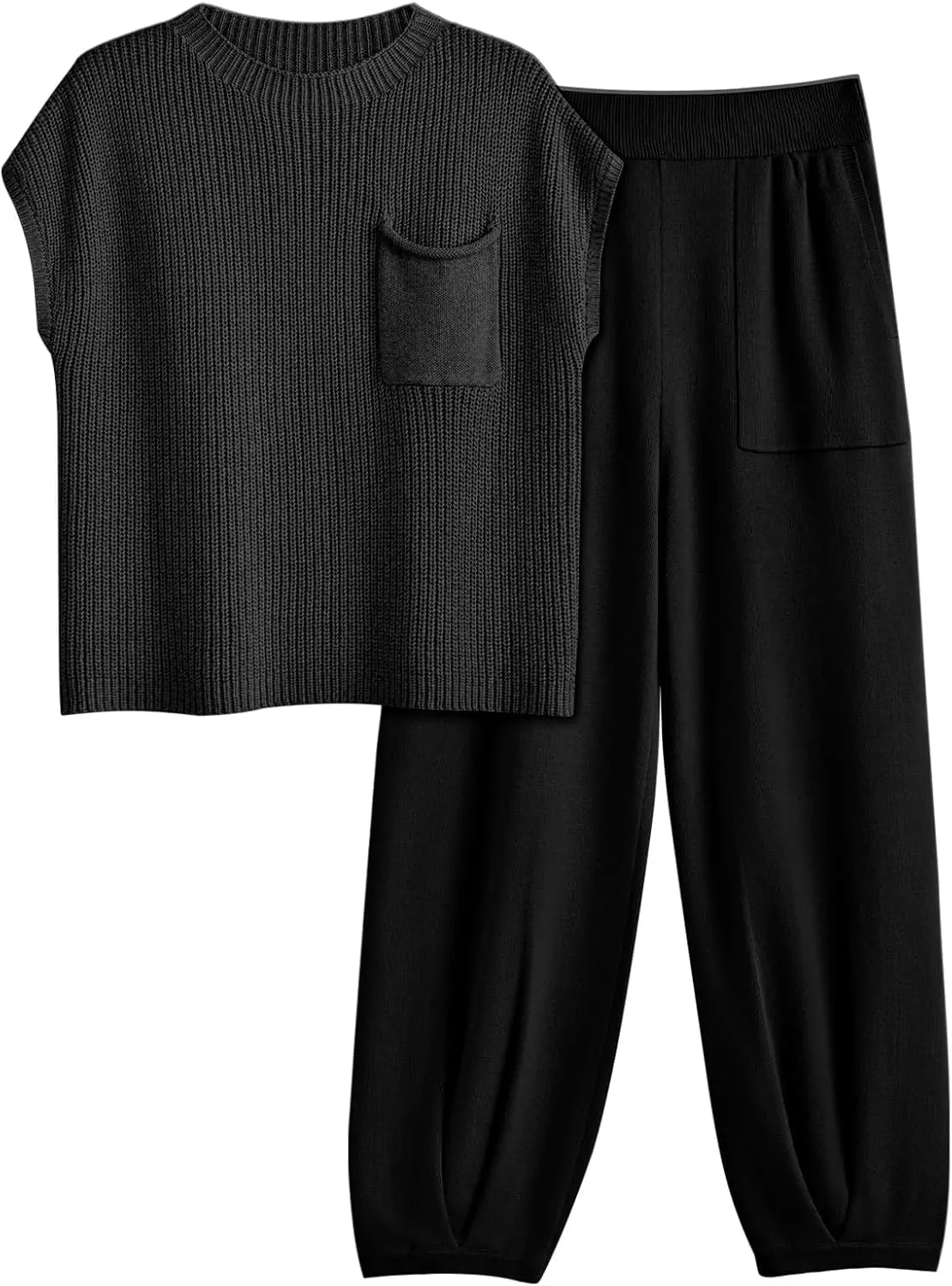 LILLUSORY 2 Piece Knit Sets For Women Trendy Sweatsuit Sets