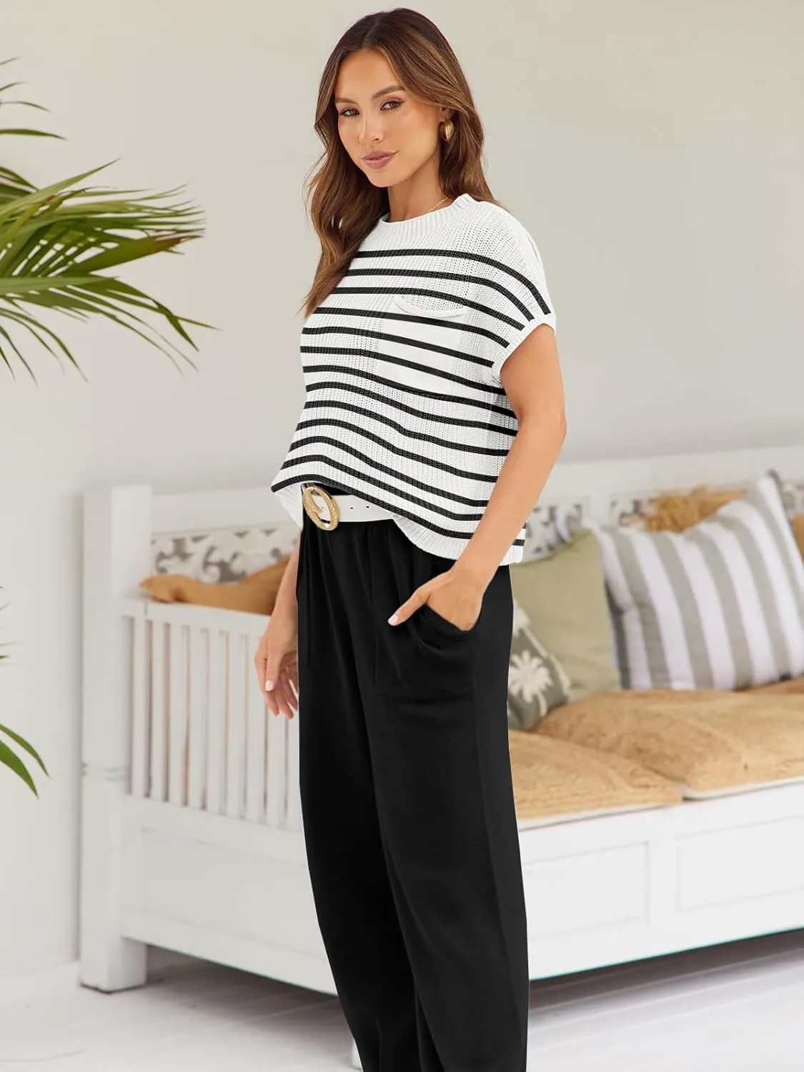 LILLUSORY 2 Piece Knit Sets For Women Trendy Sweatsuit Sets