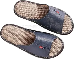 Linen Slippers Home Couple Indoor Slippers Wooden Floor Cotton Sandals