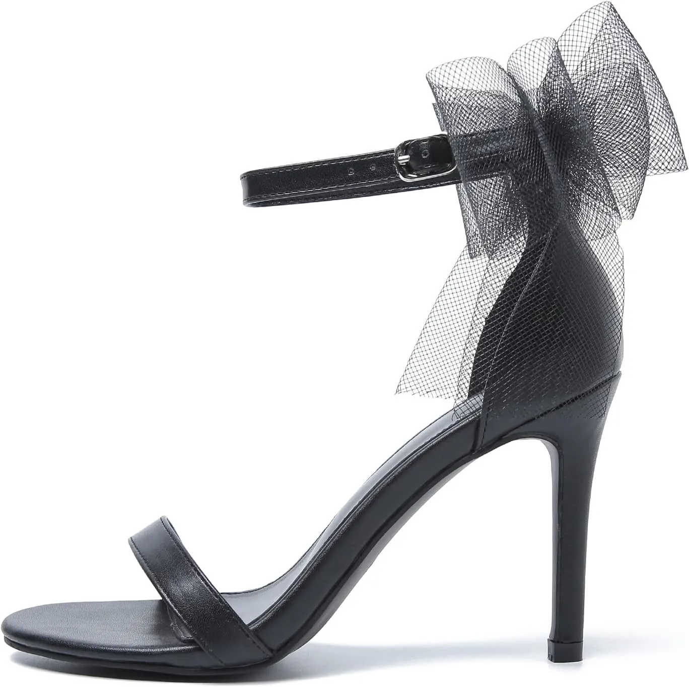 LIURUIJIA Women's Open Toe Stiletto Heels with Bow One Strap Sandals Wedding Party Prom Dress Shoes