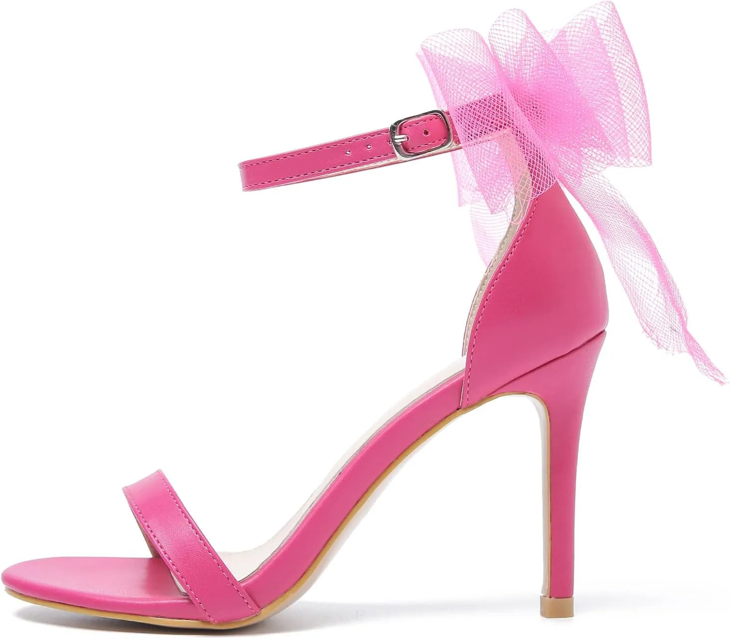 LIURUIJIA Women's Open Toe Stiletto Heels with Bow One Strap Sandals Wedding Party Prom Dress Shoes