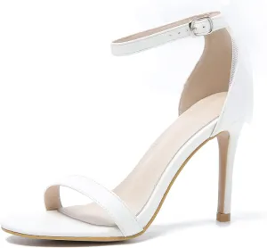 LIURUIJIA Women's Open Toe Stiletto Heels with Bow One Strap Sandals Wedding Party Prom Dress Shoes