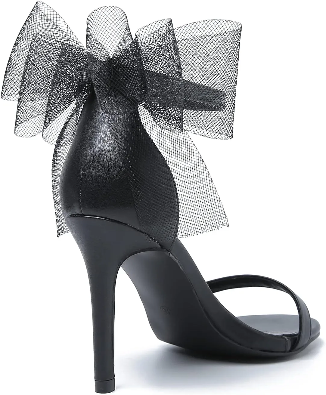 LIURUIJIA Women's Open Toe Stiletto Heels with Bow One Strap Sandals Wedding Party Prom Dress Shoes
