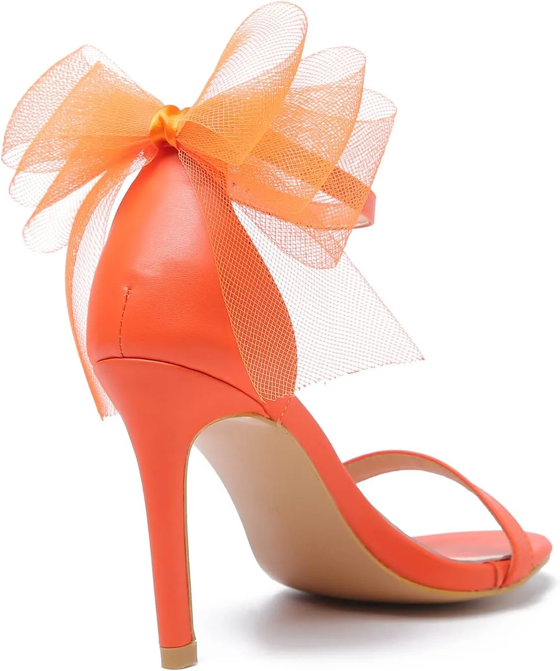 LIURUIJIA Women's Open Toe Stiletto Heels with Bow One Strap Sandals Wedding Party Prom Dress Shoes