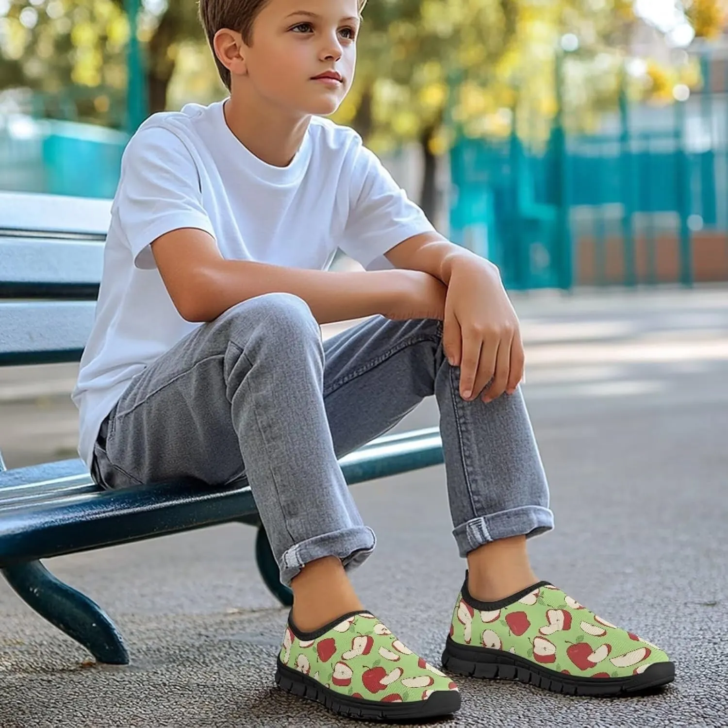 Loafers for Girls Boys,Kids Slip On Flats Sneaker for Back School,Non-Slip Black Sole Running Shoes,Size 11 to 15