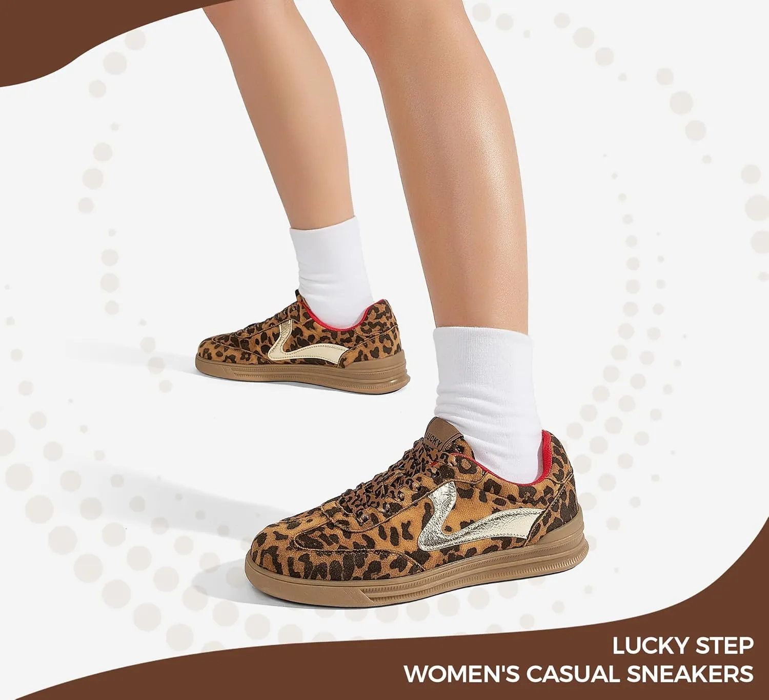 LUCKY STEP Women's Retro Fashion Sneakers Classic Cute Casual Trainers Trendy Footwear Lace up Tennis Walking Skate Shoes