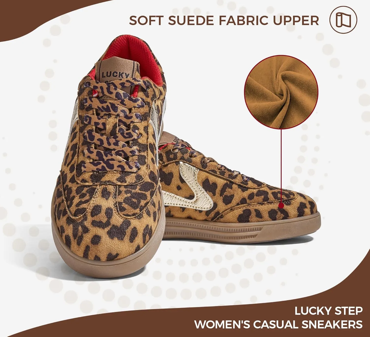 LUCKY STEP Women's Retro Fashion Sneakers Classic Cute Casual Trainers Trendy Footwear Lace up Tennis Walking Skate Shoes