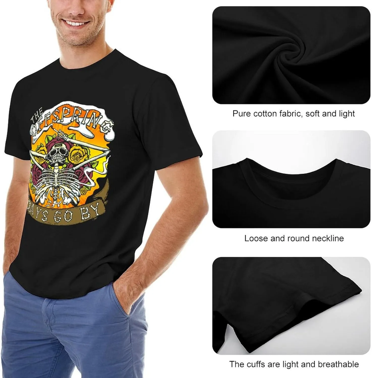 Men Music Fans T Shirt Novelty Short Sleeve Cotton Shirts Unisex